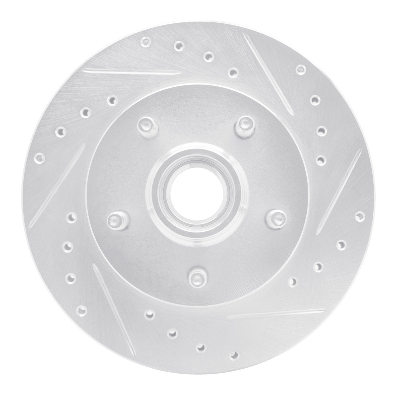 Ford Ranger Brake Rotor (1) - Front Right - R1 Concepts - Drilled & Slotted - Silver - `98-`02